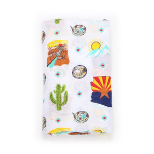 GiftSet: Arizona Baby Muslin Swaddle Blanket and Burp Cloth/Bib Combo