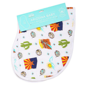 GiftSet: Arizona Baby Muslin Swaddle Blanket and Burp Cloth/Bib Combo