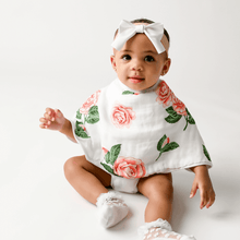 Load image into Gallery viewer, GiftSet: Camelia Baby Muslin Swaddle Blanket and Burp Cloth/Bib Combo