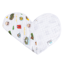 Load image into Gallery viewer, GiftSet: Pittsburgh Baby Muslin Swaddle Blanket and Burp Cloth/Bib Combo