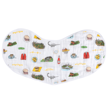 Load image into Gallery viewer, GiftSet: Pittsburgh Baby Muslin Swaddle Blanket and Burp Cloth/Bib Combo