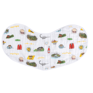 GiftSet: Pittsburgh Baby Muslin Swaddle Blanket and Burp Cloth/Bib Combo