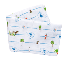 Load image into Gallery viewer, GiftSet: South Carolina Baby Muslin Swaddle Blanket and Burp Cloth/Bib Combo