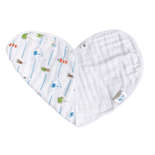 Load image into Gallery viewer, GiftSet: South Carolina Baby Muslin Swaddle Blanket and Burp Cloth/Bib Combo