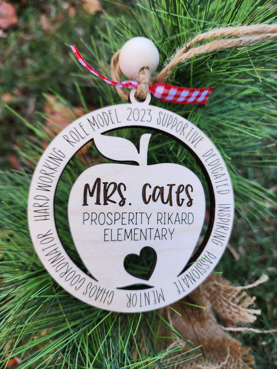 Custom Teacher Wooden Ornament