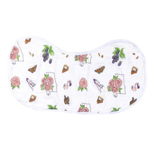 Load image into Gallery viewer, Muslin Baby Swaddle Blanket &amp; Bib Gift Set: Alabama Floral