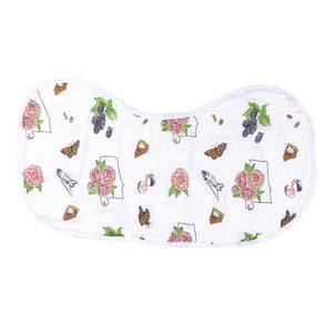 Muslin Baby Swaddle Blanket & Bib Gift Set: Alabama Floral