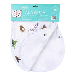 Muslin Baby Swaddle Blanket & Bib Gift Set: Alabama Floral