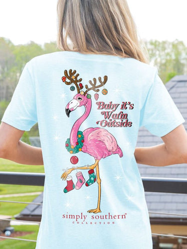 SIMPLY SOUTHERN COLLECTION FLAMINGO HOLIDAY TSHIRT