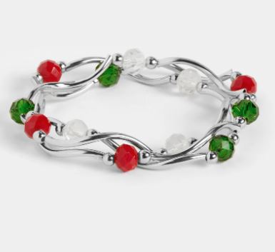 COCO & CARMEN CHRISTMAS CURLY STRETCH BRACELET