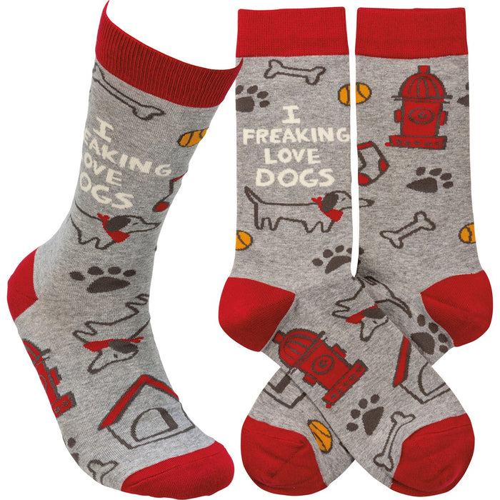 PBK I JUST FREAKING LOVE DOGS SOCKS