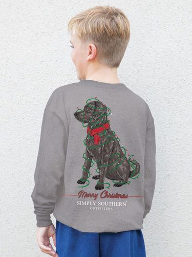 SIMPLY SOUTHERN COLLECTION YOUTH MERRY LAB LONG SLEEVE TSHIRT