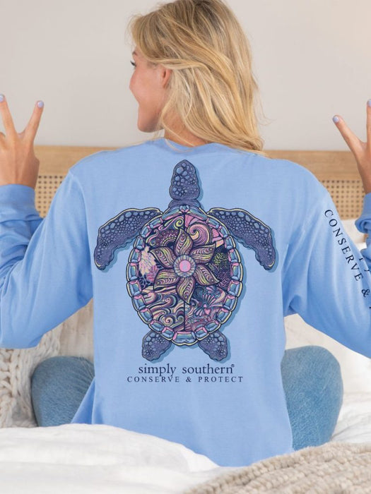 SIMPLY SOUTHERN COLLECTION LONG SLEEVE TURTLE TRACKER TSHIRT