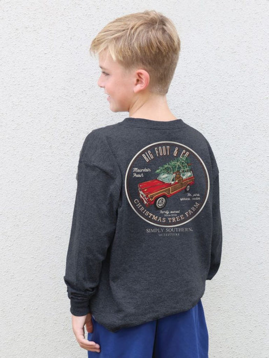 SIMPLY SOUTHERN COLLECTION YOUTH CHRISTMAS TREE FARM LONG SLEEVE TSHIRT