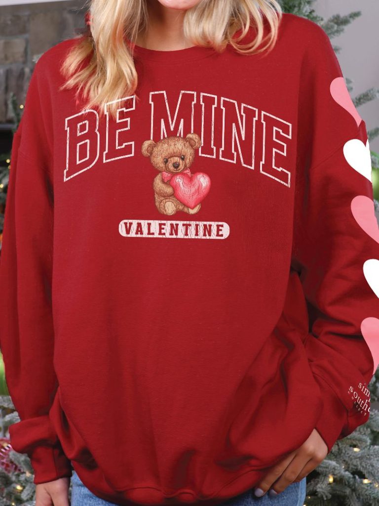 SIMPLY SOUTHERN COLLECTION BE MINE CREW NECK SWEATSHIRT