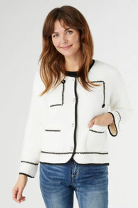 COCO & CARMEN CLARICE CARDIGAN WITH TRIM DETAIL