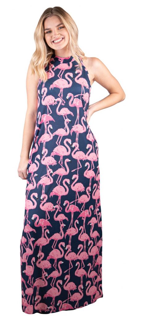 Simply Southern Flamingo Halter Dress