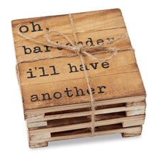 Load image into Gallery viewer, Mud Pie Wood Planked Coaster Set