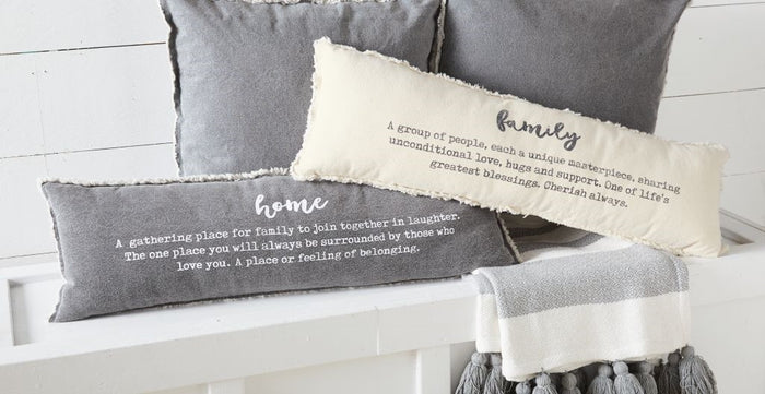 MUD PIE WASHED CANVAS DEFINITION PILLOW