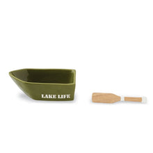 Load image into Gallery viewer, Mud Pie Canoe Boat &amp; Paddle Dip Cup Sets