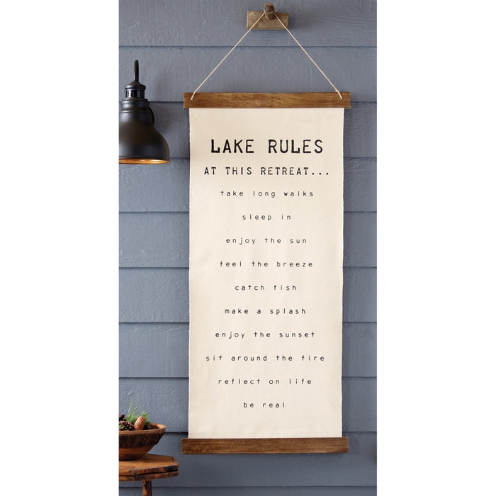 Mud Pie Lake Rules Hanging Canvas
