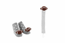 Load image into Gallery viewer, Mud Pie Football Pacy Clip &amp; Sock Set