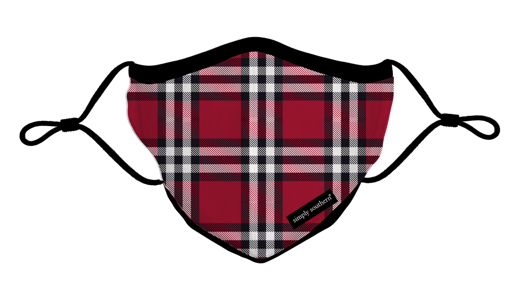Simply Southern Collection Youth Holiday Plaid Face Covering