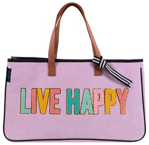 SIMPLY SOUTHERN COLLECTION LIVE HAPPY' SPARKLE TOTE BAG