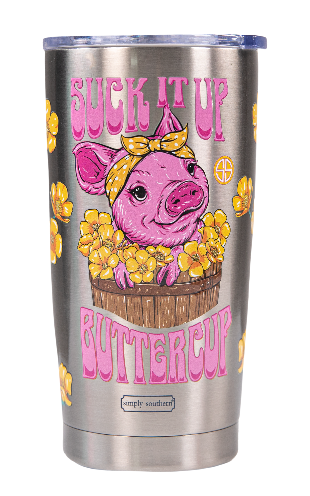 SIMPLY SOUTHERN COLLECTION BUTTERCUP PIG TUMBLER