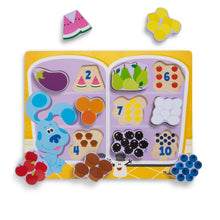 Load image into Gallery viewer, MELISSA &amp; DOUG BLUE&#39;S CLUES &amp; YOU! WOODEN CHUNKY PUZZLE - FRIDGE FOOD