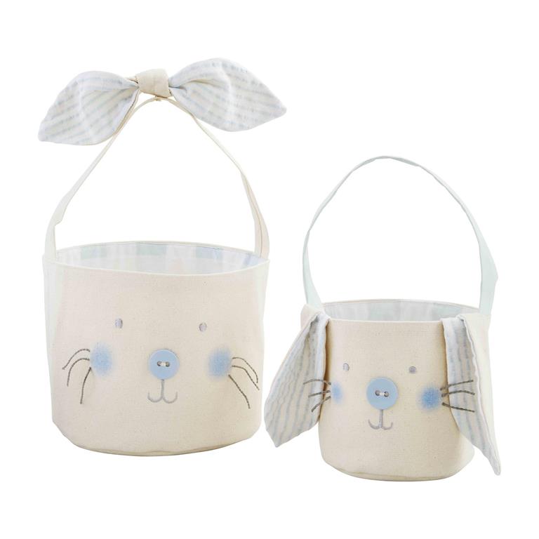 MUD PIE BLUE BUNNY BASKET SET