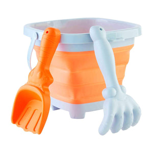 MUD PIE ORANGE COLLAPSIBLE BUCKET SET