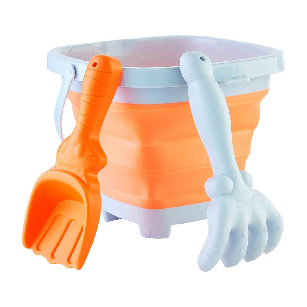 MUD PIE ORANGE COLLAPSIBLE BUCKET SET