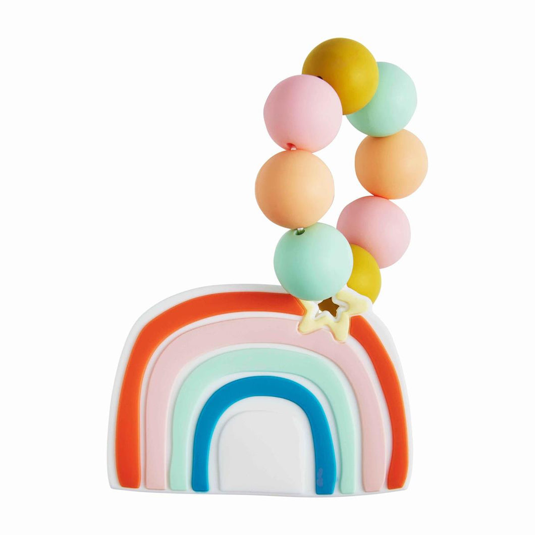 MUD PIE RED RAINBOW SILICONE TEETHER