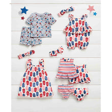 Load image into Gallery viewer, MUD PIE BABY POPSICLE/STRIPE REVERSIBLE SWIMSUIT &amp; HEADBAND SET