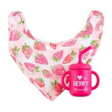 Load image into Gallery viewer, MUD PIE BERRY SILICONE CUP &amp; BIB SET