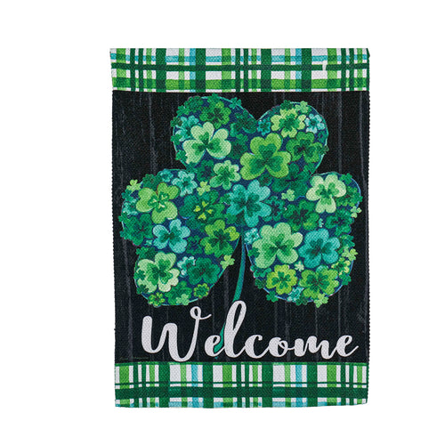 Evergreen Shamrock Flowers House Flag