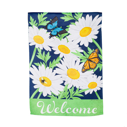 EVERGREEN DAISY GARDEN HOUSE SUEDE FLAG