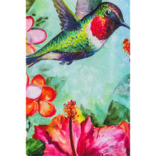 Load image into Gallery viewer, EVERGREEN SP20 Hummingbird and Hibiscus House Textured Suede Flag