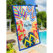 Load image into Gallery viewer, Evergreen Flip Flop Life Linen House Flag