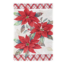 Load image into Gallery viewer, EVERGREEN HOLIDAY POINSETTIA GARDEN SATIN FLAG