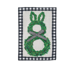 Load image into Gallery viewer, EVERGREEN BOXWOOD BUNNY GARDEN FLAG