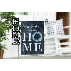 EVERGREEN EUCALYPTUS WELCOME GARDEN BURLAP FLAG