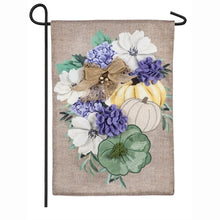 Load image into Gallery viewer, Evergreen Soft Autumn Floral Swag Burlap Garden Flag