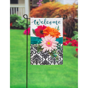 EVERGREEN GERBERA DAISY BAND GARDEN LINEN FLAG