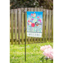 Load image into Gallery viewer, EVERGREEN WILD FLOWERS WELCOME GARDEN LINEN FLAG