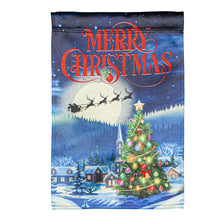 Load image into Gallery viewer, EVERGREEN SANTA&#39;S SLEIGH ON CHRISTMAS GARDEN LUSTRE FLAG