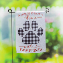 Load image into Gallery viewer, EVERGREEN HOUSE IS NOT A HOME PAWPRINT GARDEN SUEDE FLAG