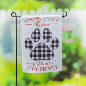 EVERGREEN HOUSE IS NOT A HOME PAWPRINT GARDEN SUEDE FLAG