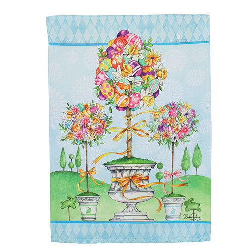 EVERGREEN EASTER CHICK TOPIARY GARDEN FLAG